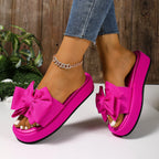 BCEBYL Women's Bow Fish Mouth Sandals Casual Thick-Soled Summer Slippers