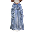 Women's Faux Two Piece Ripped Hem Skinny Denim Jeans