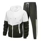 Men's Casual Hooded Jacket and Pants Tracksuit Set
