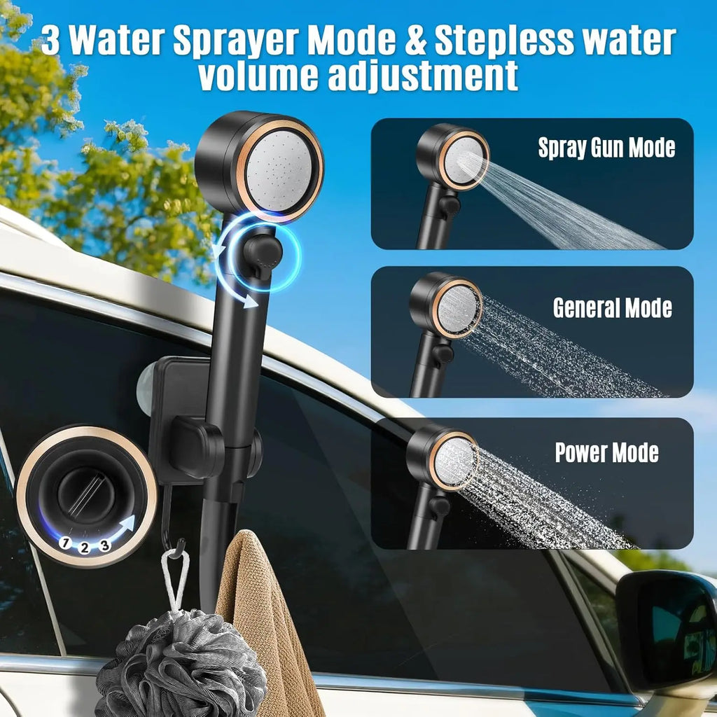 Portable Camping Shower with 1500W Immersion Heater