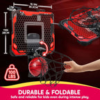 Kids Indoor Light Up Over the Door Basketball Hoop Set