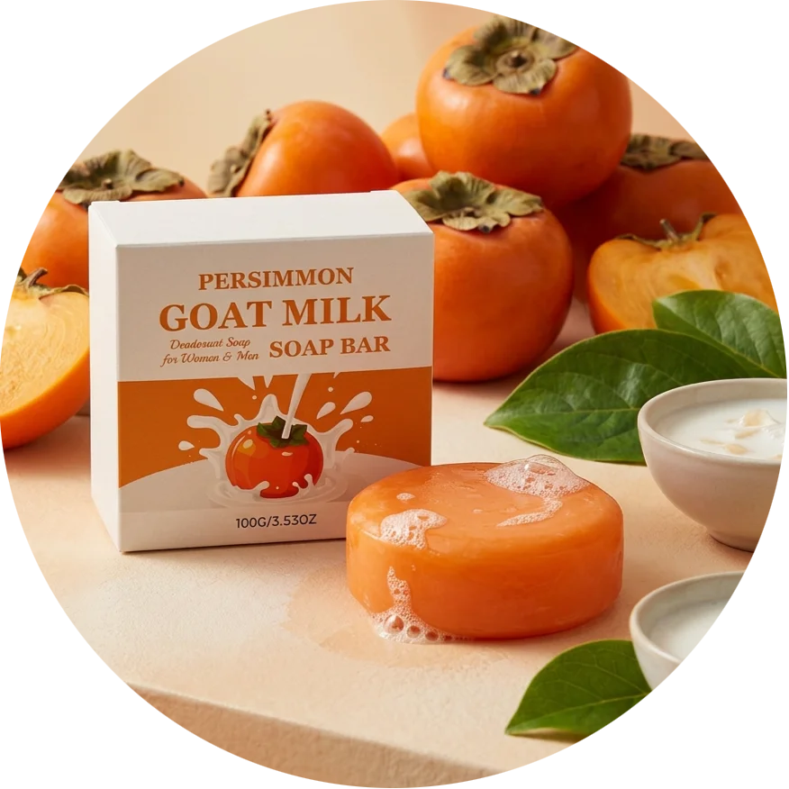 Unisex Persimmon Goat Milk Deodorizing Soap Bar 3.5 oz