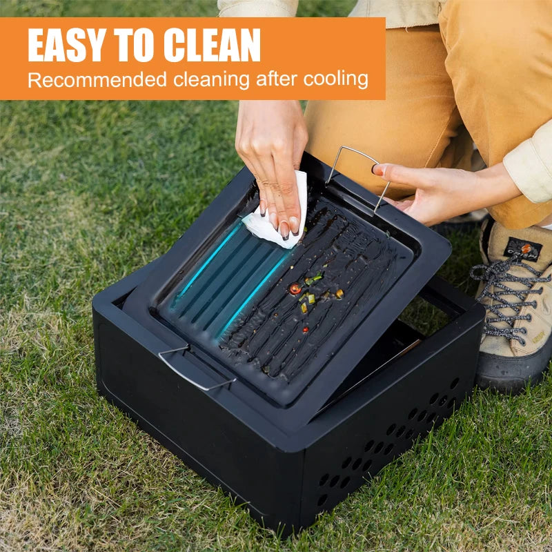 Portable Charcoal Barbecue Grill and Outdoor Camping Stove