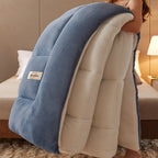 Thick Warm Velvet Quilt Blanket and Soft Lambswool Throw