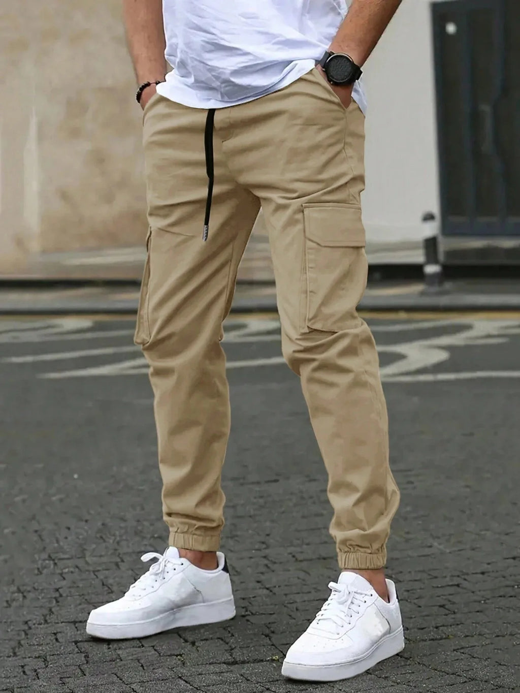 Men's Casual Solid Color Pocket Jogging Pants
