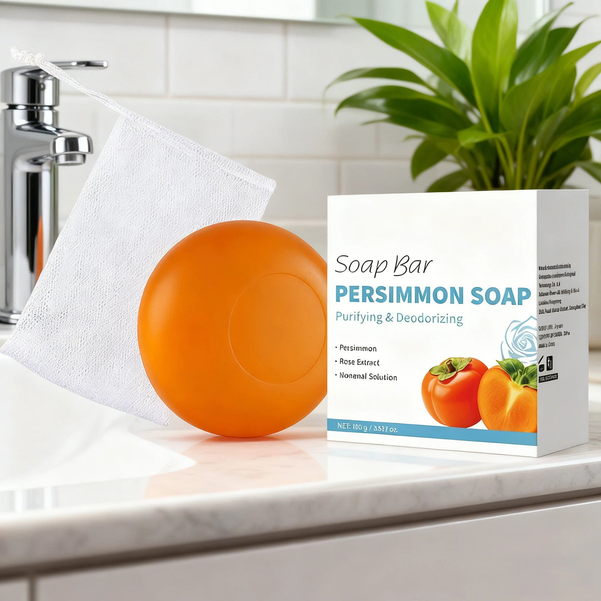 Unisex Japanese Persimmon Deodorizing Cleansing Soap Bar 3.5 oz