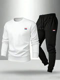 Men's Casual Long Sleeve Sweatshirt and Jogger Pants Set