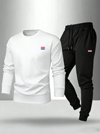 Men's Casual Long Sleeve Sweatshirt and Jogger Pants Set