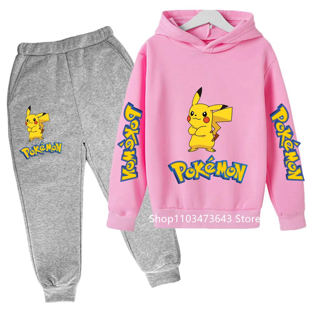 Kids' Cartoon Hoodie Sweatshirt Pants Two-Piece Set