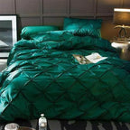 Chiffon Pinched Flower Duvet Cover and Soft Bedding Set