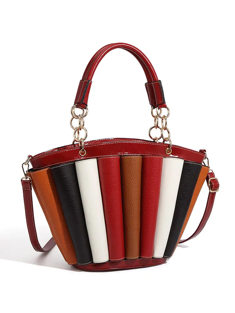 Women's Large Capacity Leather Top Handle Crossbody Bag
