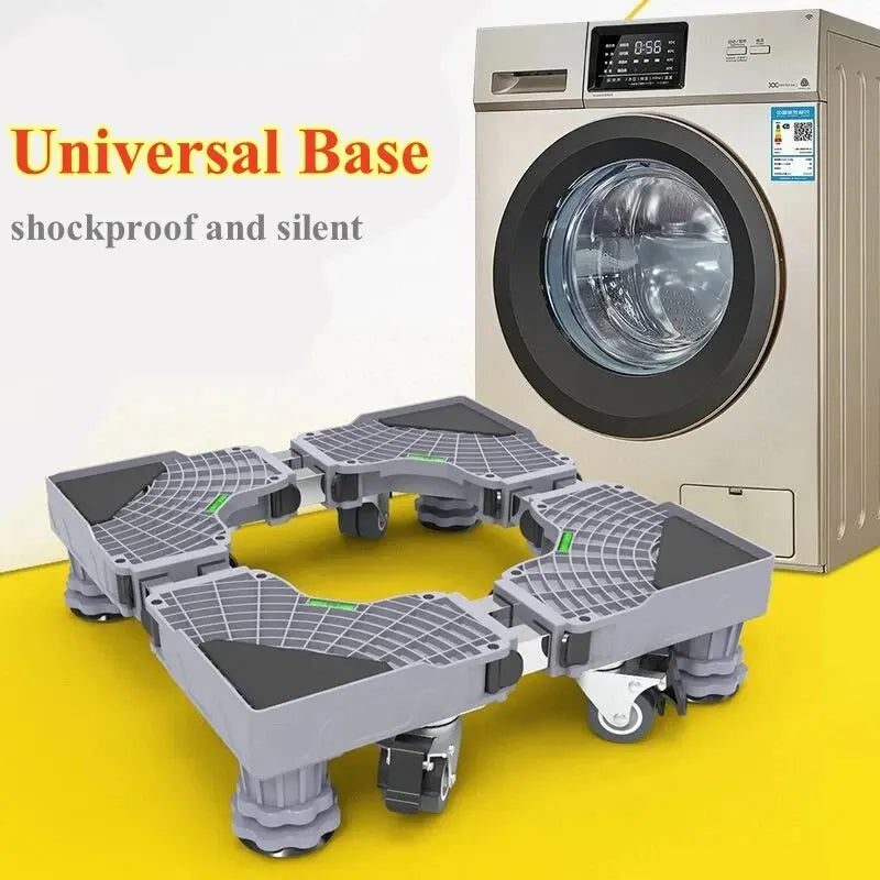 Adjustable Washing Machine Stand with Multi-Functional Fridge Base