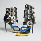 Women's Sexy Buckle Belt Zipper Modern High Heel Sandals