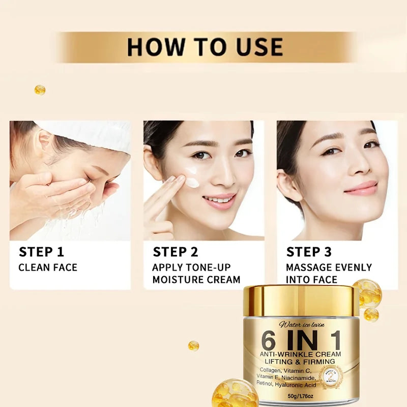 Unisex 6-in-1 Collagen Retinol Firming Anti-Wrinkle Face Cream WA-03-1185 1.8 oz