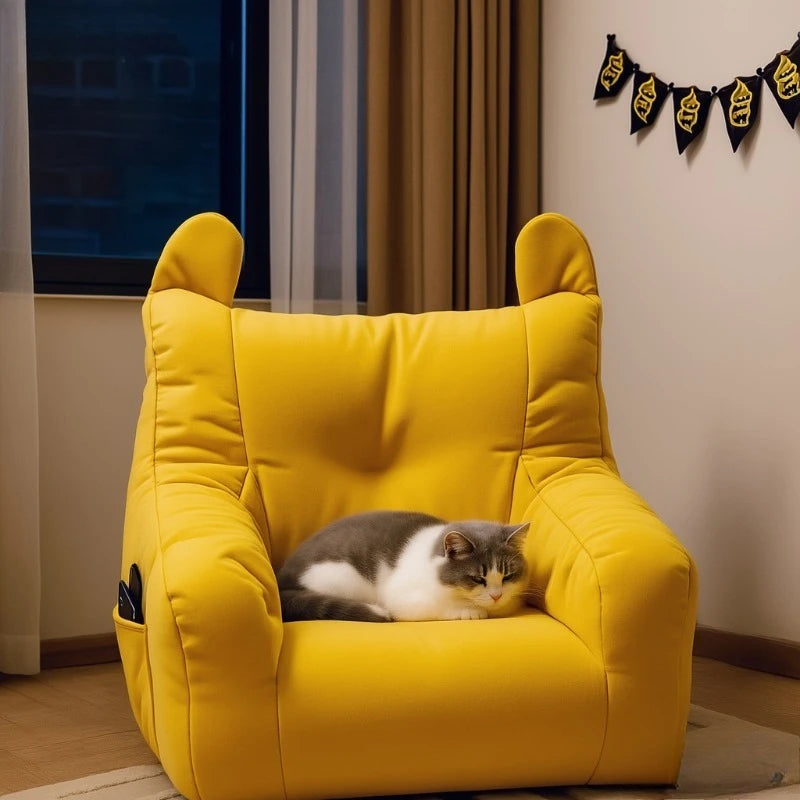 Cartoon Detachable Washable Plush Pet Cat Sofa Bed