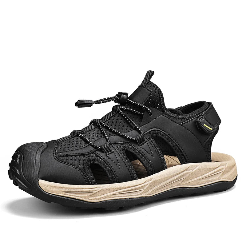 Men's Casual Closed-Toe Sandals Breathable Lightweight Outdoor Beach Shoes