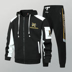 Men's Casual Printed Zip Up Cardigan and Pants Tracksuit Set