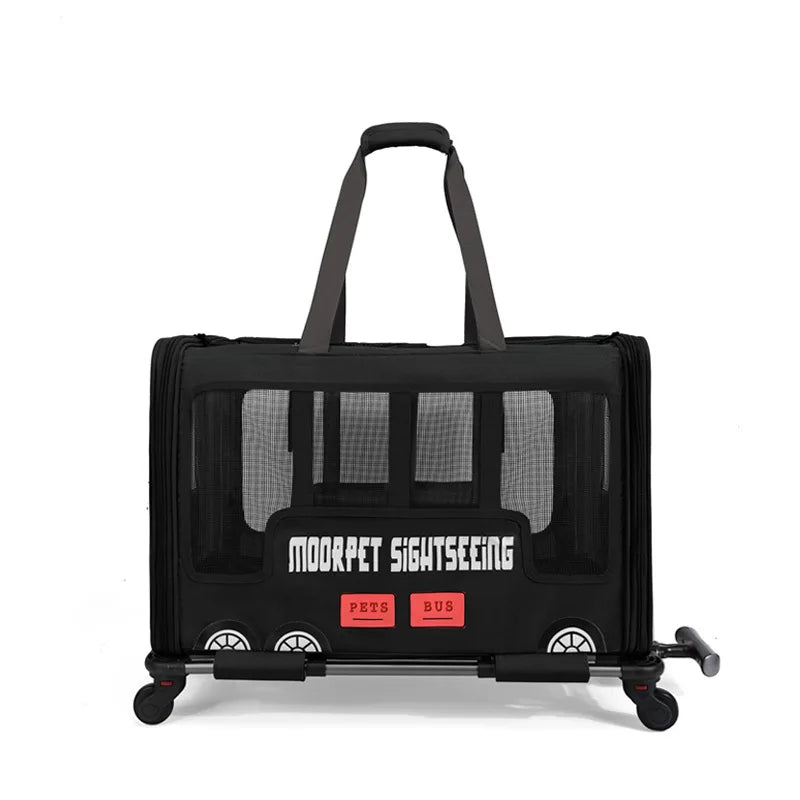 Portable Breathable Universal Wheel Pet Trolley Bag