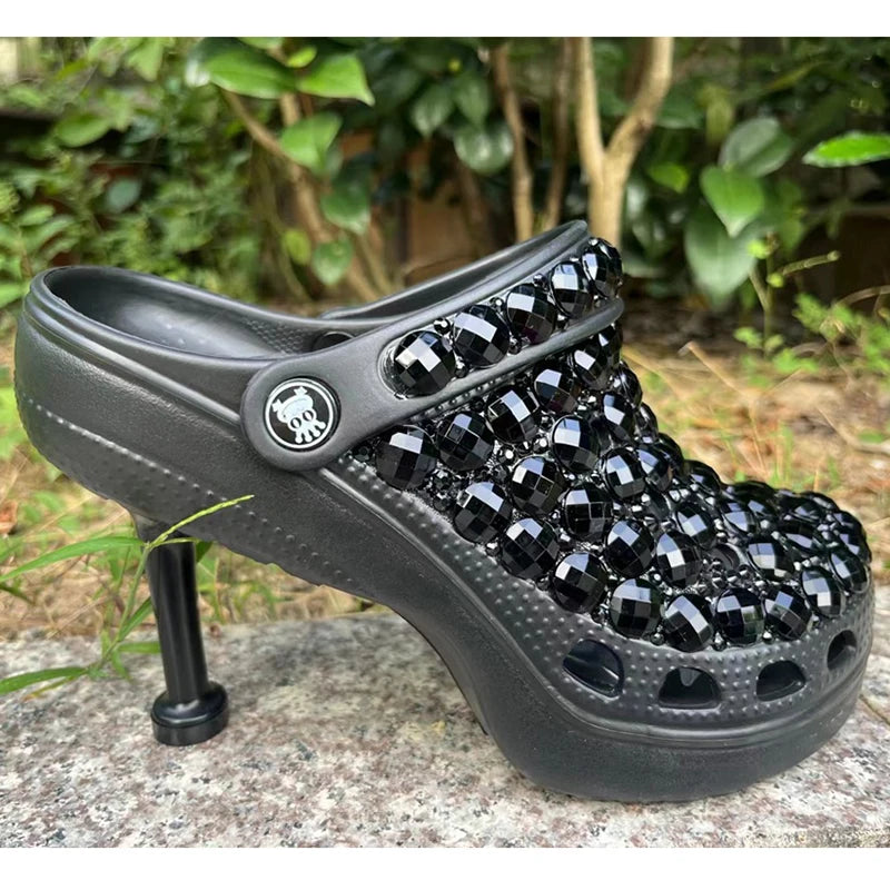 Women's Snake Shaped Rhinestone Pointed Toe High Heel Sandals