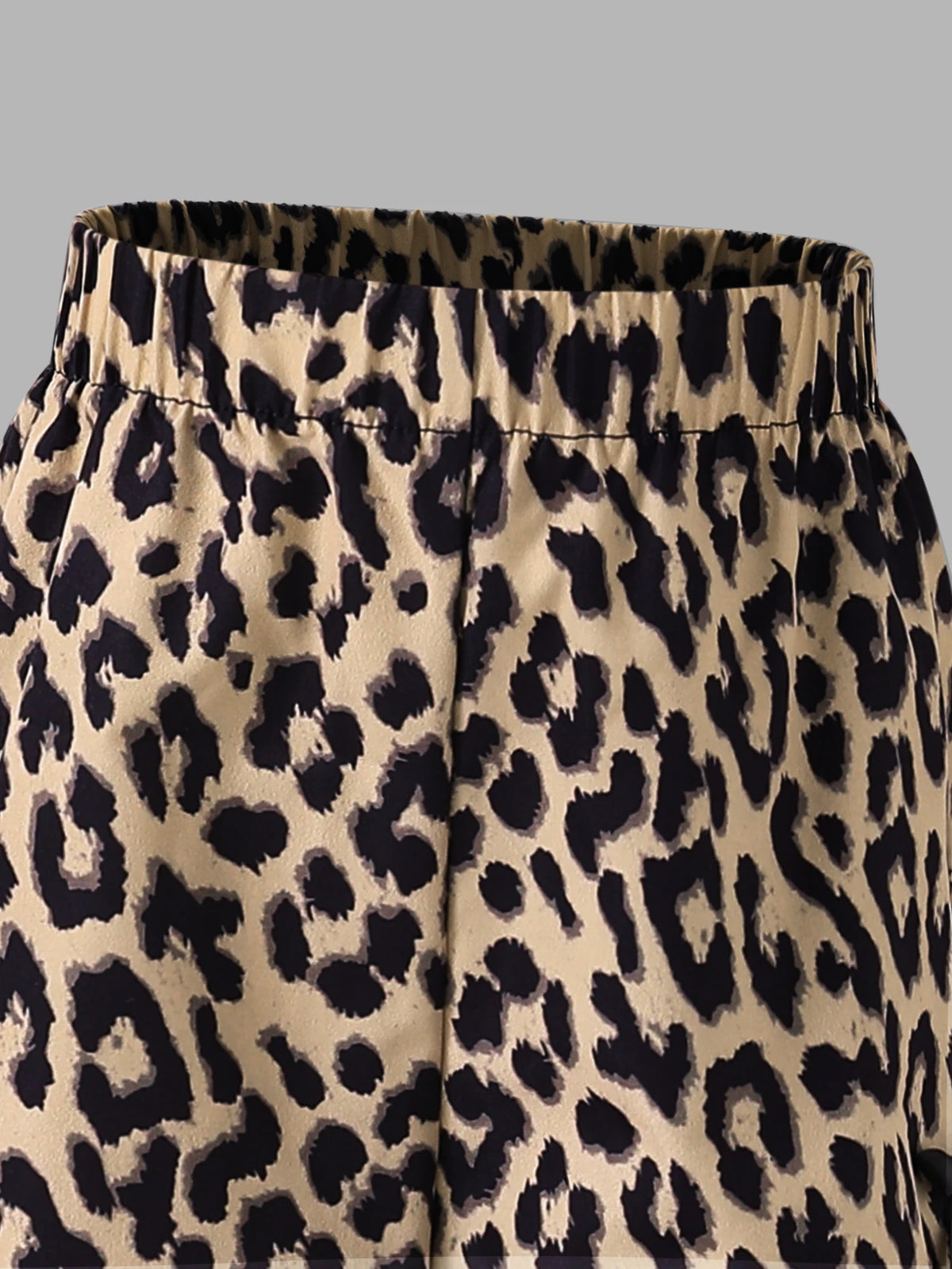 Girls' Leopard Bow Sweatshirt Wide Leg Pants Two-Piece Set