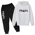 Kids' Pattern Hooded Sweatshirt Pants Two-Piece Set