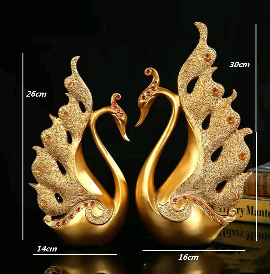 Swan Lovers Ceramic Figurines and Tabletop Wedding Ornament