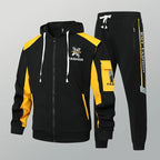 Men's Casual Printed Zip Up Cardigan and Pants Tracksuit Set