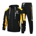 Men's Casual Printed Zip Up Cardigan and Pants Tracksuit Set