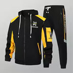 Men's Casual Printed Zip Up Cardigan and Pants Tracksuit Set
