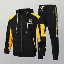 Men's Casual Printed Zip Up Cardigan and Pants Tracksuit Set