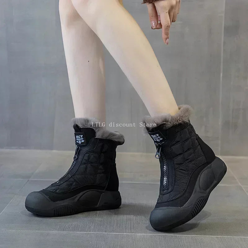 Women's Waterproof Plush Thick Sole Snow Boots