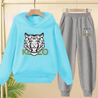 Kids' Tiger Print Hoodie Sweatshirt Pants Set