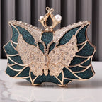 Hollow Butterfly Evening Clutch Bag with Sequins and Diamonds