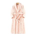 Unisex Thick Coral Fleece Warm Long Kimono Robe