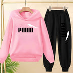 Kids' Letter Printed Hoodie Pants Two-Piece Set