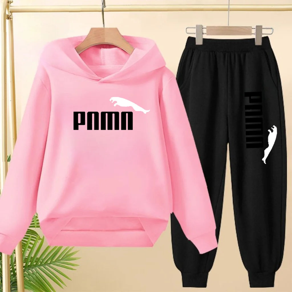 Kids' Letter Printed Hoodie Pants Two-Piece Set
