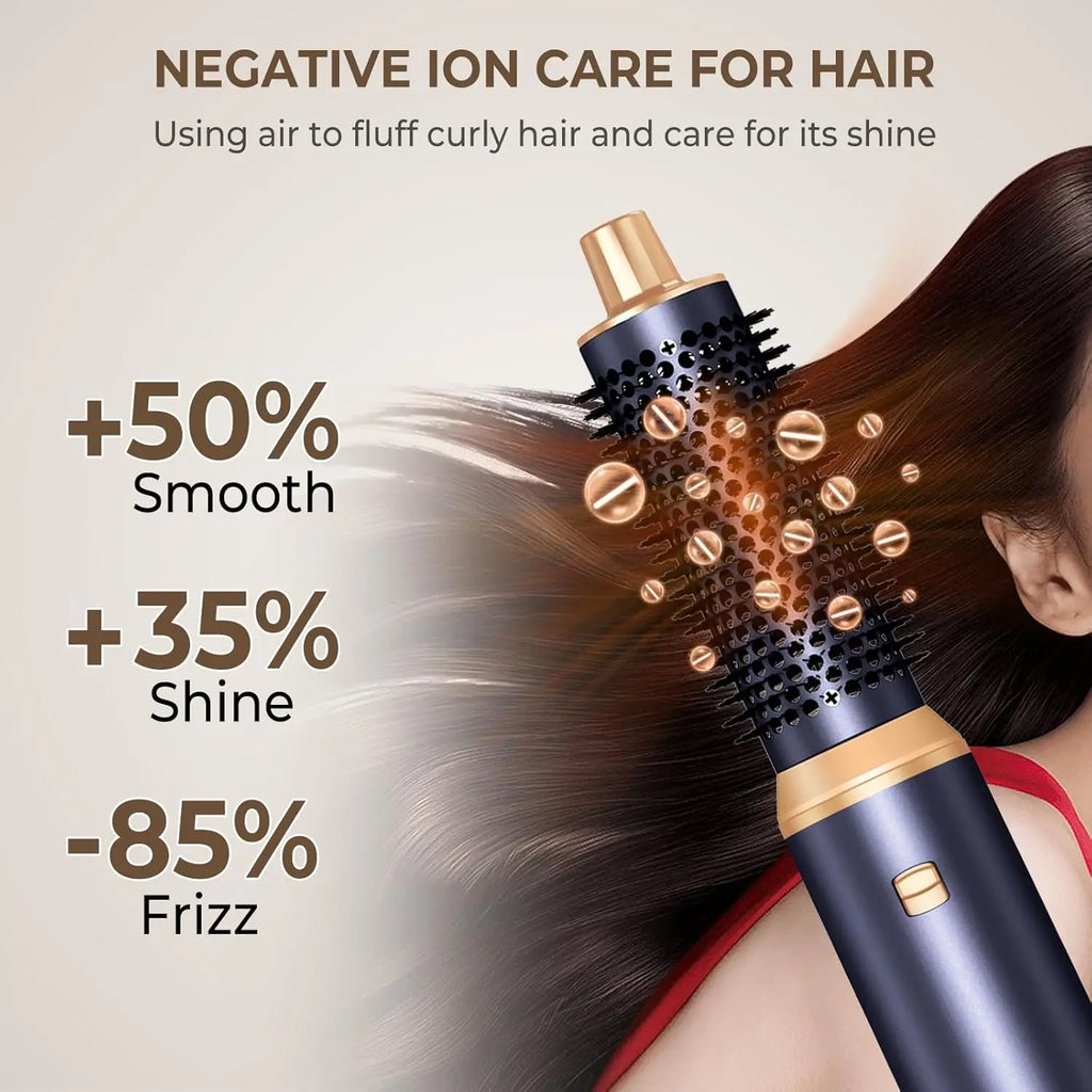 5-in-1 Hair Dryer Brush Negative Ion Air Styler Curler Set