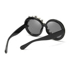 Women's Trendy Round Diamond Rhinestone Oversized Sunglasses