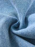 Girls' Floral Print Towel Stitch Elastic Waist Denim Jeans