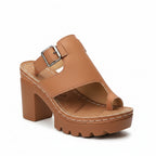 Women's Chunky Block Heel Platform Sandals Open Toe Adjustable Buckle