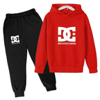 Kids' Casual Simple Print Hoodie Pants Two-Piece Set