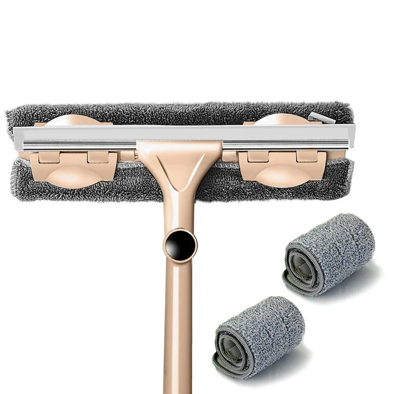 Telescopic Window Cleaner Mop with Extendable Aluminum Rod