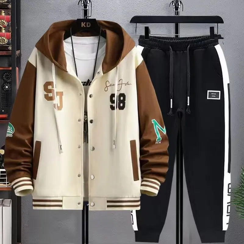 Men's Casual Hooded Sweatshirt and Jogger Pants Tracksuit Set