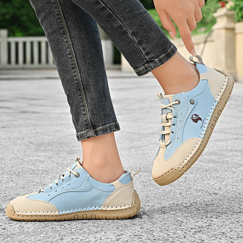 Women's Handmade Leather Casual Shoes British Style Retro Sneakers