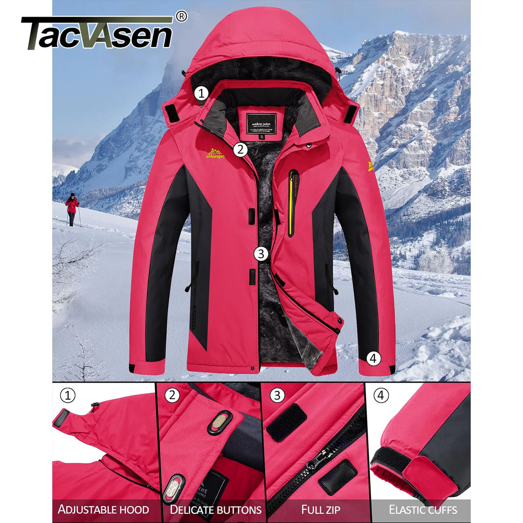 Women's Thick Warm Hooded Ski Parka Coat TJ548