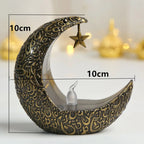 Star Moon LED Candlestick Lamp and Eid Festive Tabletop Ornament