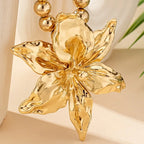 Women's Fashion Boho Beaded Metal Flower Pendant Necklace