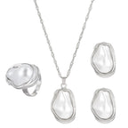 Women's Fashion Baroque Imitation Pearl Torque Necklace Jewelry Set