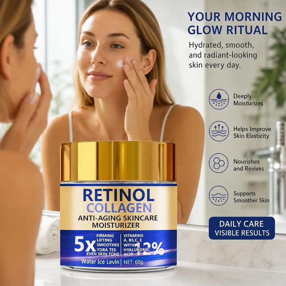 Unisex Retinol & Collagen Moisturizing Day & Night Face Cream 2.1 oz