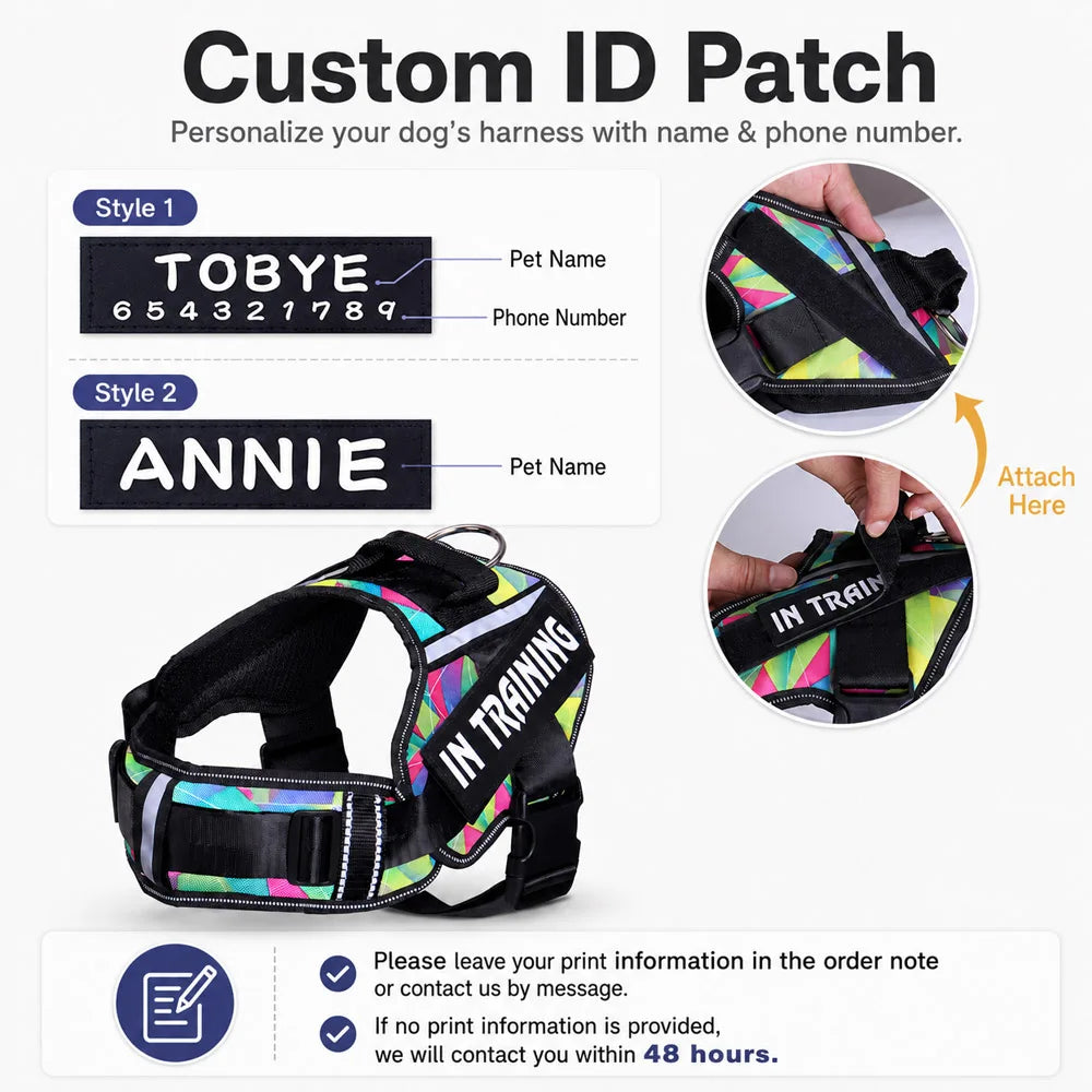 Adjustable Nylon Dog Harness with Neck Guard and Reflective Breathable Mesh Vest